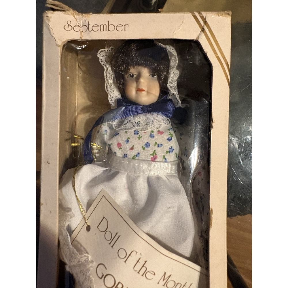Vintage 1983 Gorham Doll of the Month September Porcelain Miniature 7" NIB